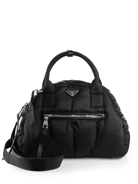 prada tessuto bomber bowler bag|Prada Tessuto Bomber Bowling Bag .